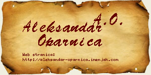 Aleksandar Oparnica vizit kartica